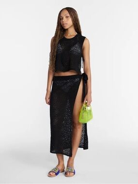 2pc No Boundaries Crochet Knit Skirt & poncho